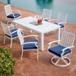 Blue And White Outdoor Dining Set