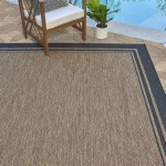 Tan And Black Outdoor Rug